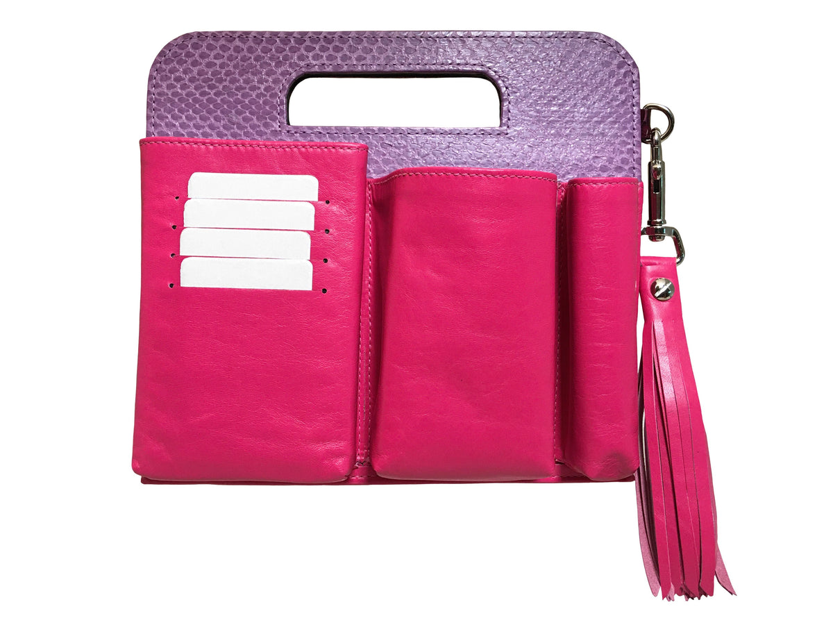 South Beach Snakeskin & Calfskin Leather Mini Purse Organizer Insert