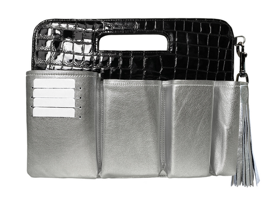 metallic leather purse organizer insert