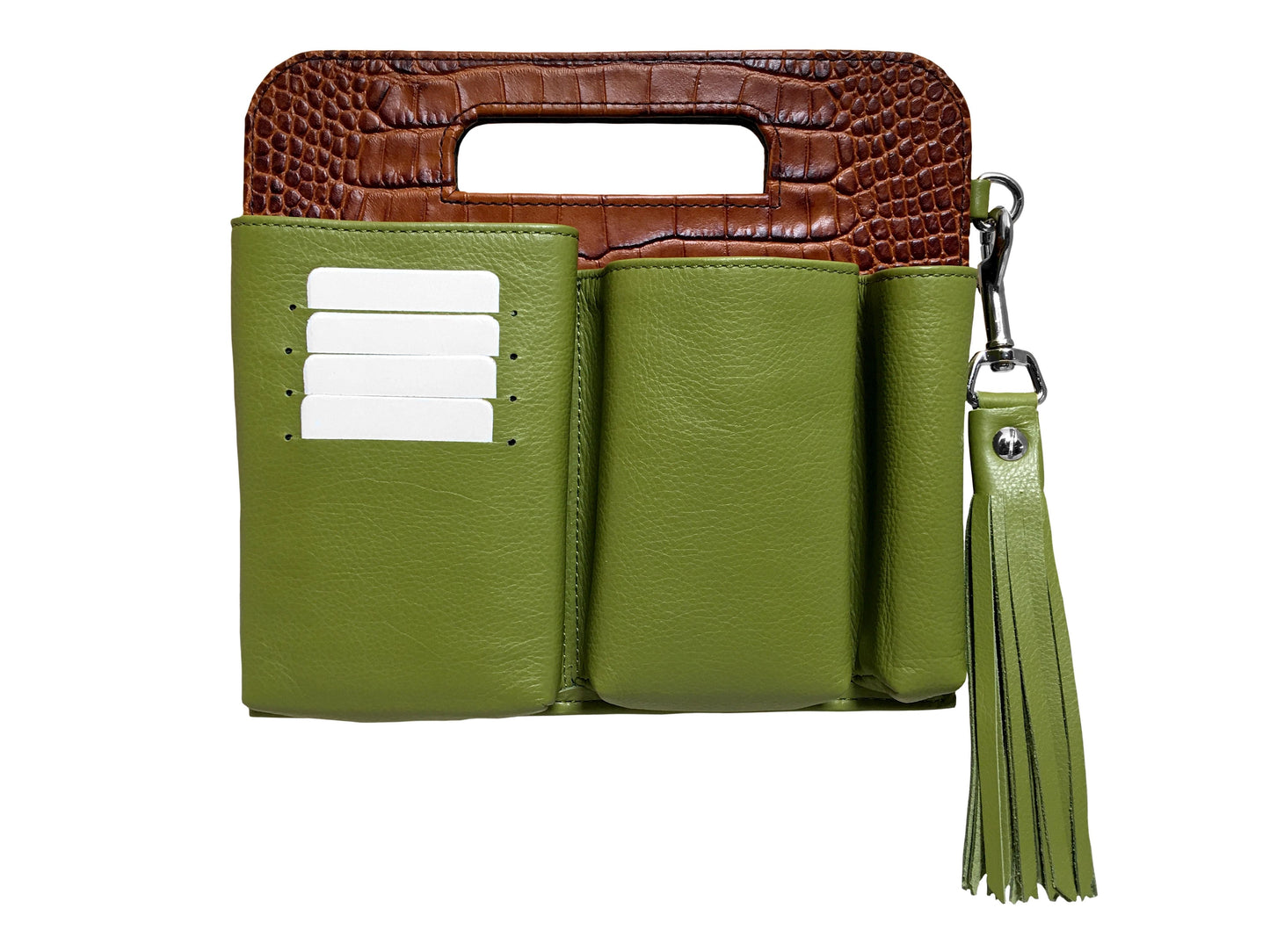 mini aspen croc embossed smooth leather purse organizer insert